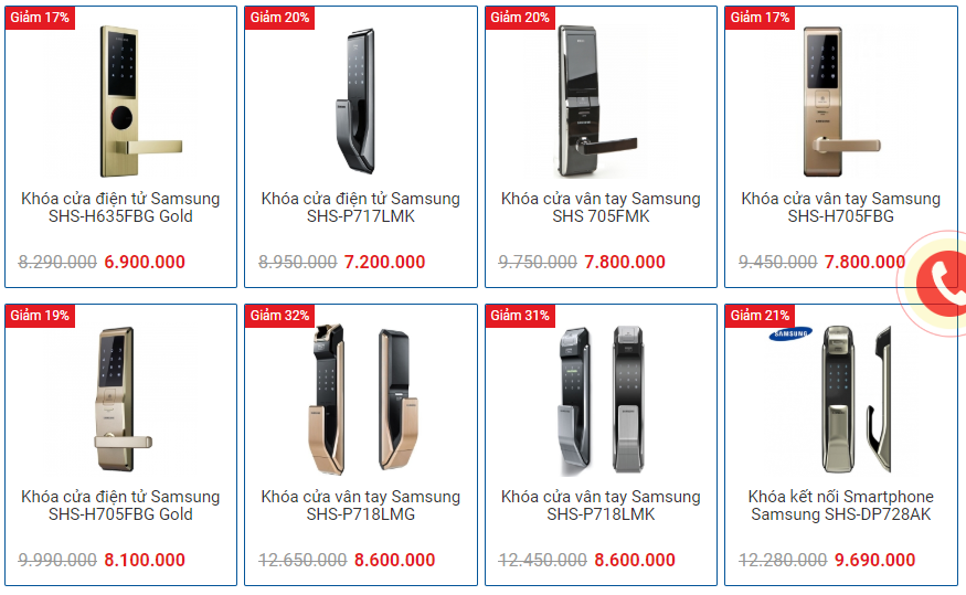 Địa chỉ bán khóa cửa vân tay Samsung tại Hà Nội uy tín